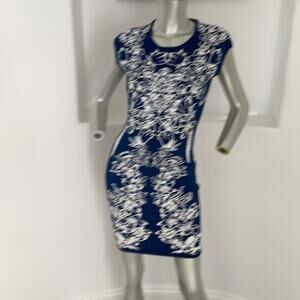 Bcbgmaxazria Ellana body con  Dress Denim Combo Size M BNWOT